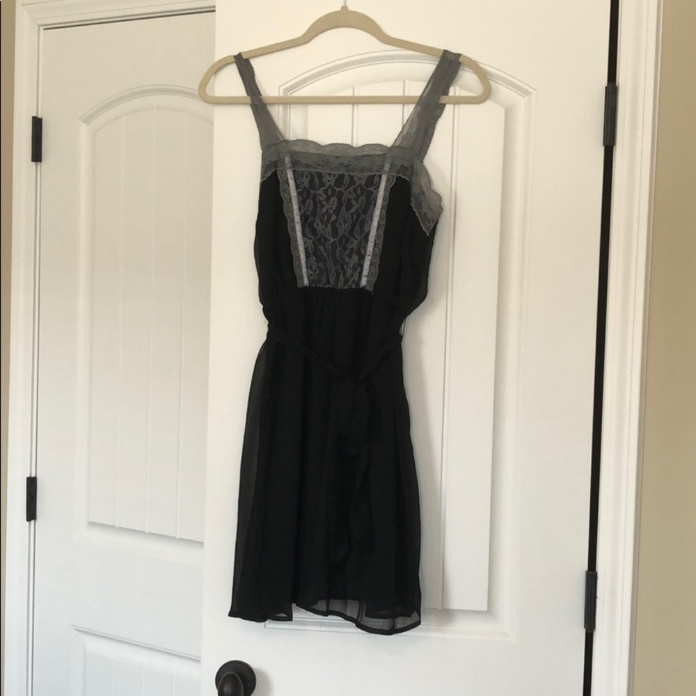 Black dress with grey lace